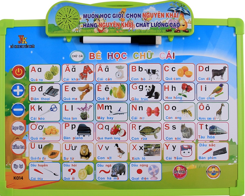 Sử dụng bảng chữ cái tiếng Việt có âm thanh. (Ảnh: bibomart.com.vn)