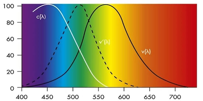 Vị trí của ánh sáng xanh trong quang phổ. (Ảnh: Sưu tầm Internet)