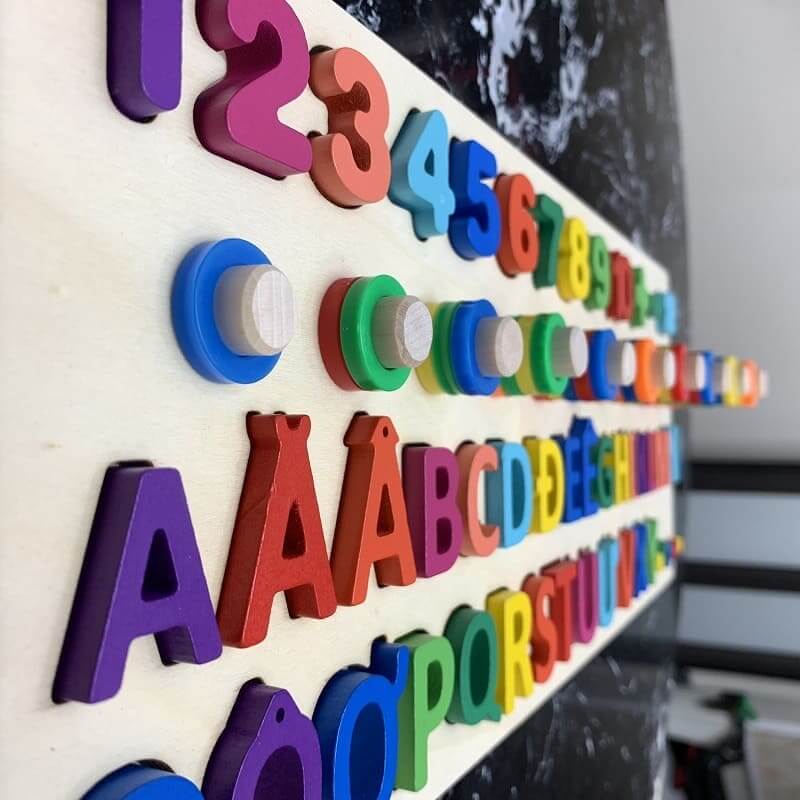 Bảng chữ cái màu sắc sẽ thu hút được sự chú ý của trẻ tốt hơn. (Ảnh: Sưu tầm Internet)