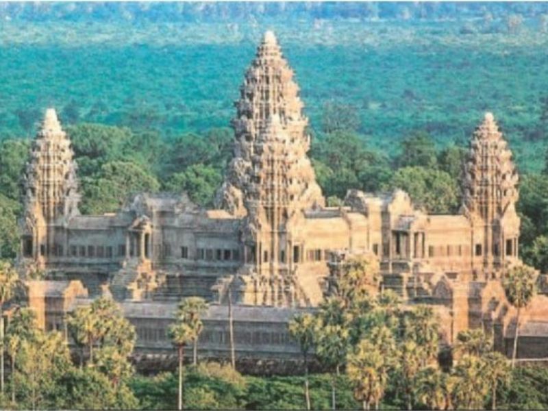 Hình ảnh đền Ăng-co Vát. (Ảnh: Chụp SGK)