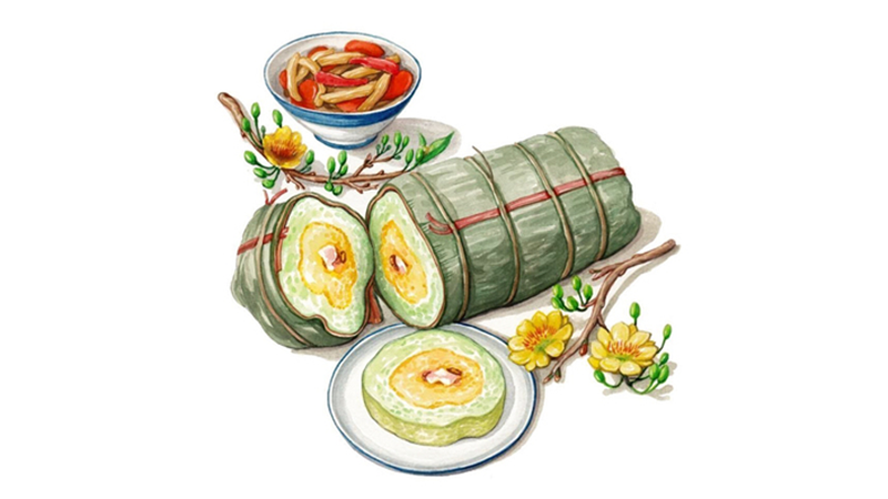 B&aacute;nh t&eacute;t tiếng Anh l&agrave; &ldquo;Vietnamese cylindrical sticky rice cake&rdquo;. (Ảnh: Sưu tầm Internet)