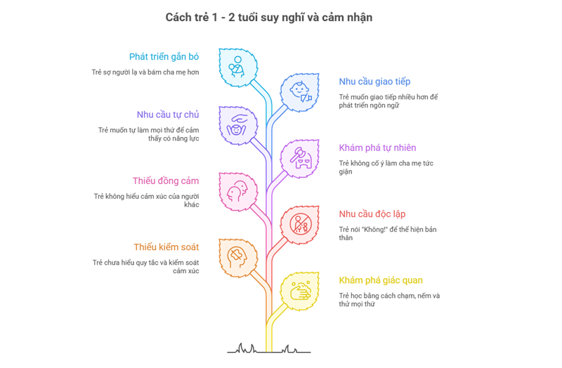 C&aacute;ch trẻ 1 - 2 tuổi suy nghĩ v&agrave; cảm nhận