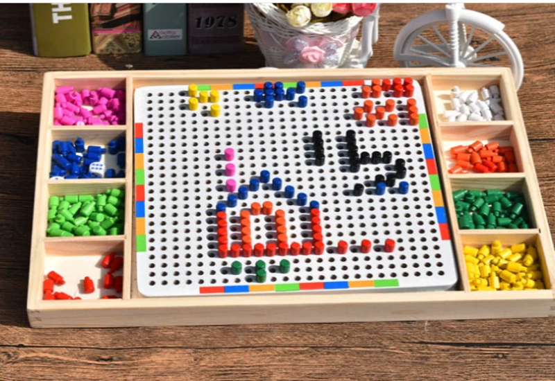 Xếp hình bằng hạt tạo điều kiện để bé thỏa sức sáng tạo. (Ảnh: Sưu tầm Internet)