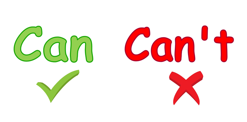 Can và can't. (Ảnh: Sưu tầm Internet)