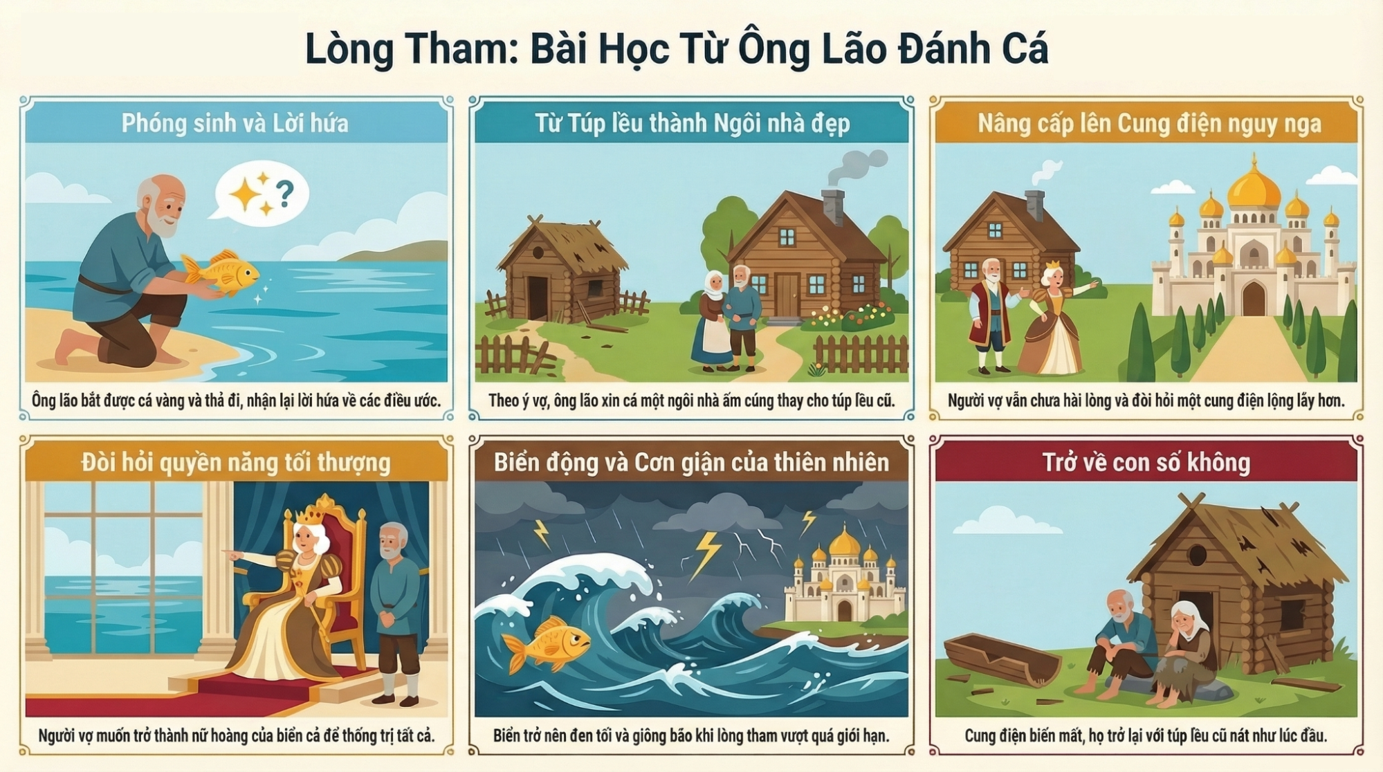 T&oacute;m tắt nội dung truyện &Ocirc;ng L&atilde;o Đ&aacute;nh C&aacute; V&agrave; Con C&aacute; V&agrave;ng tiếng Việt