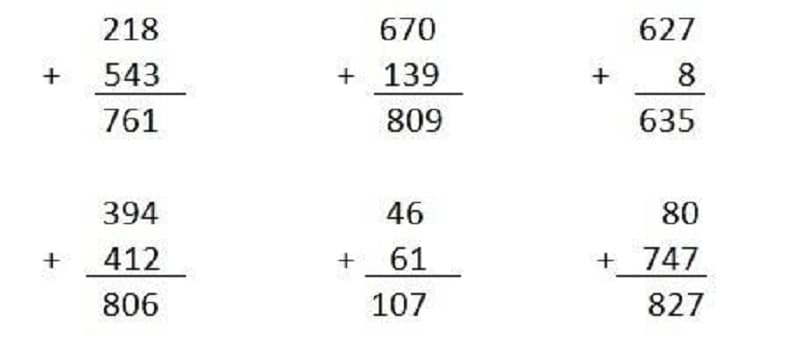 Phép cộng không nhớ trong phạm vi 1000 lớp 2 là gì?
