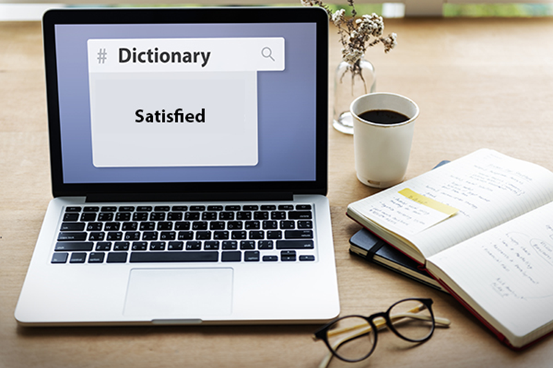 Satisfied dùng để diễn tả trạng thái hài lòng hoặc thỏa mãn. (Ảnh: Sưu tầm Internet)
