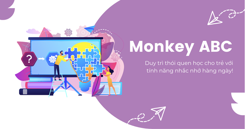 Tính năng nhắc nhở học tập hàng ngày của Monkey ABC. (Ảnh: Monkey)