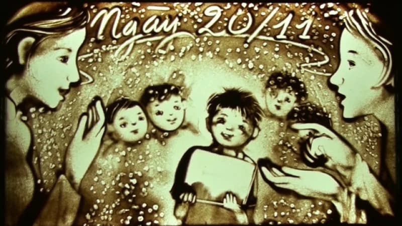 Tranh cát tri ân ngày 20/11 cực đẹp. (Ảnh: Sưu tầm Internet)