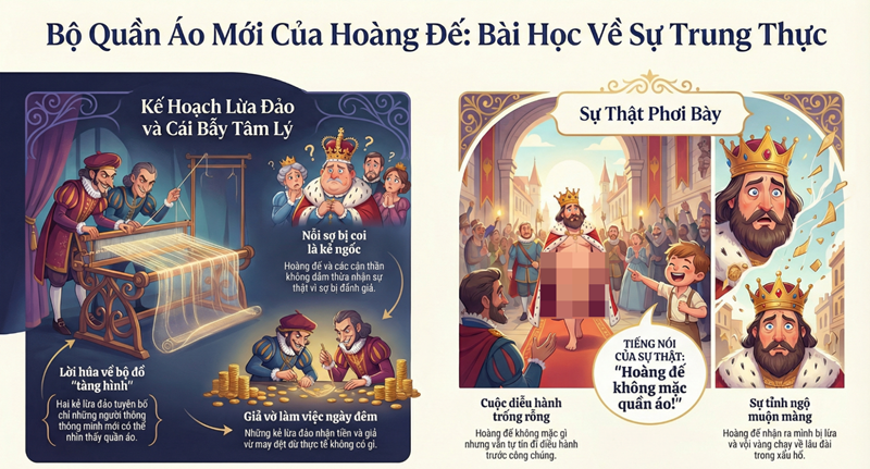 T&oacute;m tắt nội dung truyện Bộ Quần &Aacute;o Mới Của Ho&agrave;ng Đế tiếng Việt