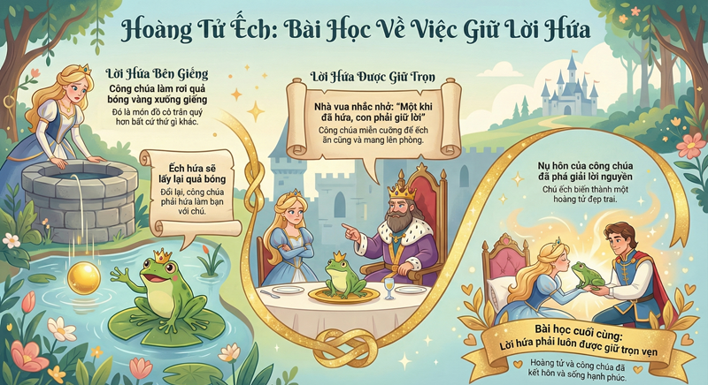 T&oacute;m tắt nội dung truyện Ho&agrave;ng Tử Ếch tiếng Việt