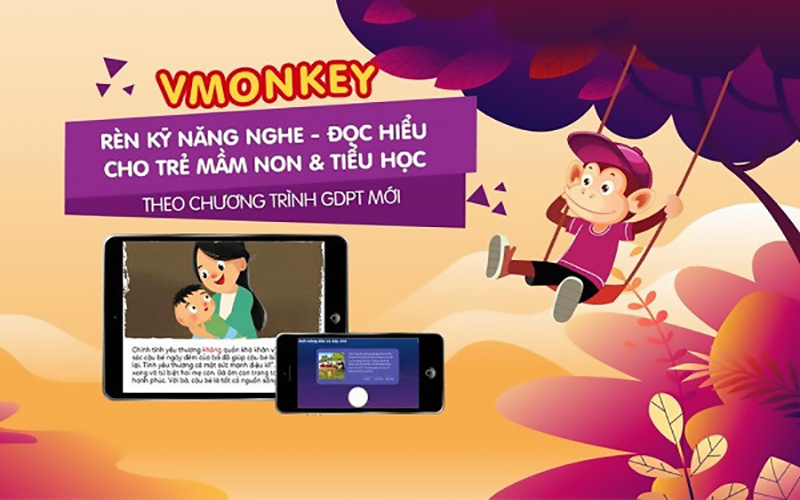 VMonkey - ứng dụng hỗ trợ việc dạy phát âm tiếng Việt chuẩn cho bé. (Ảnh: Monkey)