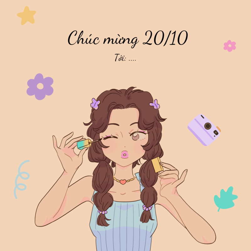 Gợi ý mẫu thiệp 20/10 cho bạn bè thân thiết: Mẫu 1. (Ảnh: Sưu tầm Internet)