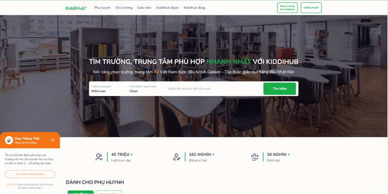 KiddiHub - Giải pháp tìm trường mầm non nhanh chóng, hiệu quả. (Ảnh: Kiddihub.com)