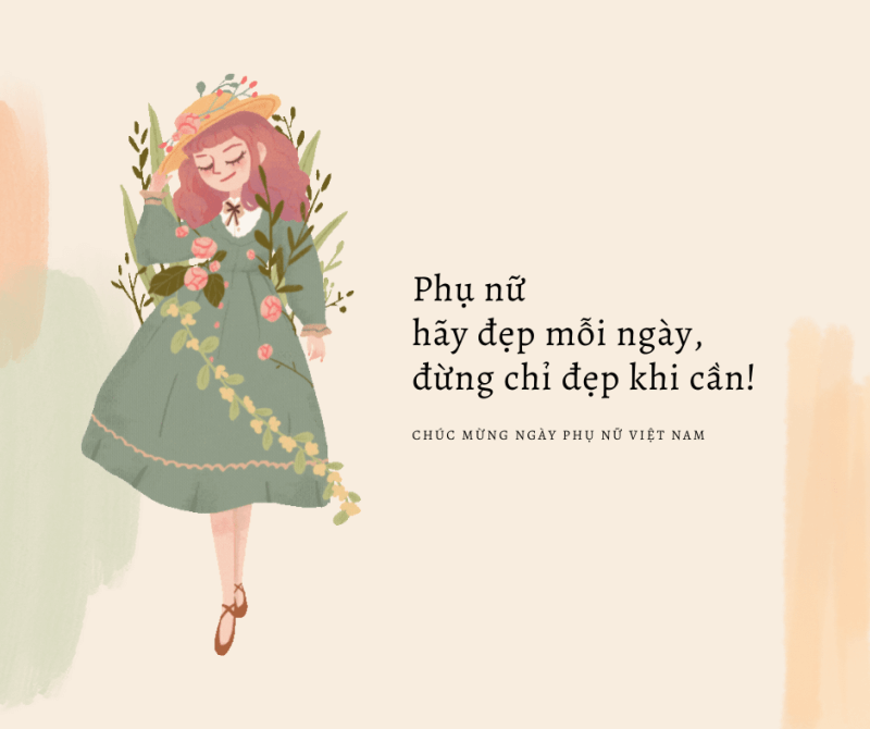 Gợi ý mẫu thiệp 20/10 cho bạn bè thân thiết: Mẫu 2. (Ảnh: Sưu tầm Internet)