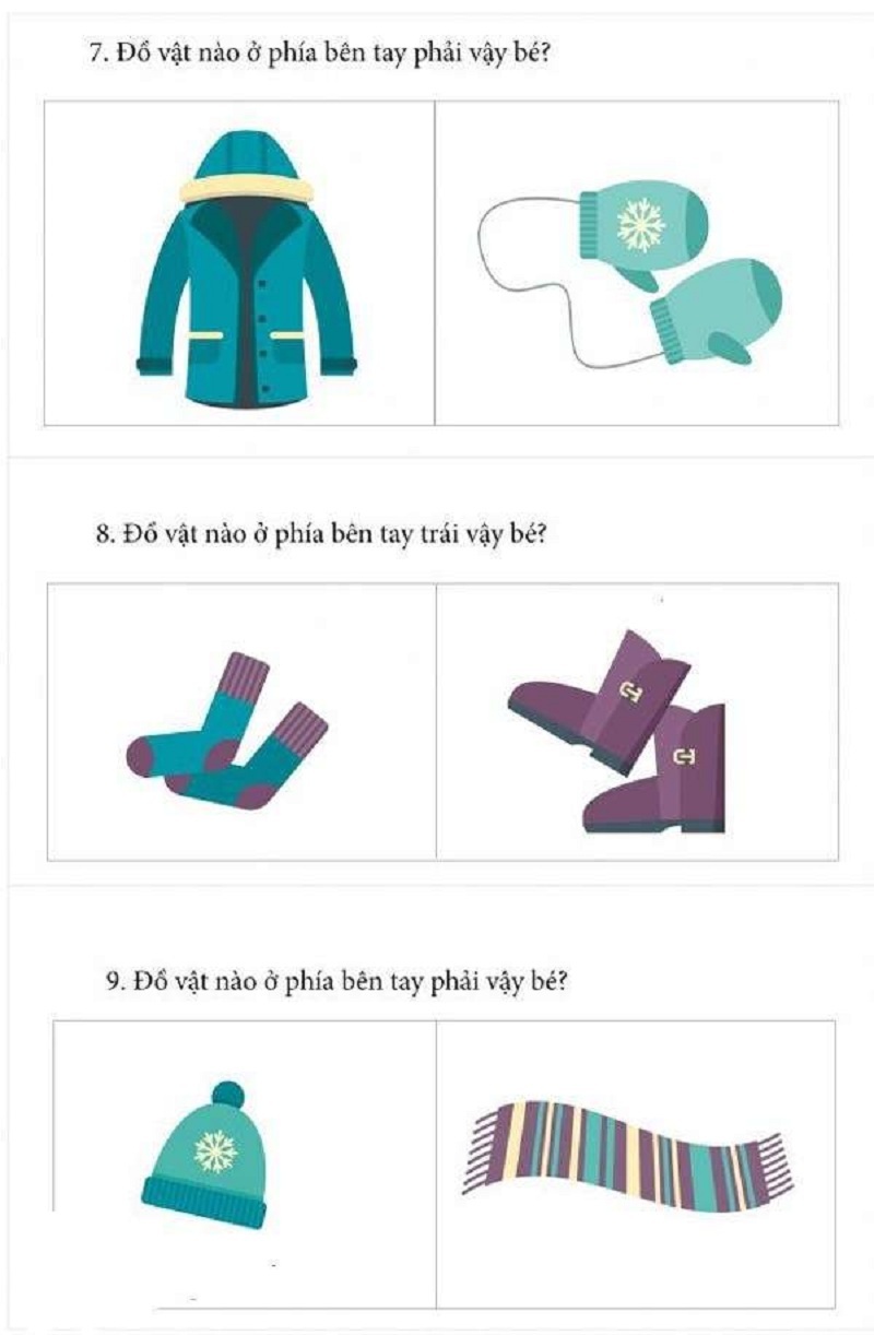 Dạng bài xác định vị trí trái phải. (Ảnh: Toploigiai.vn)