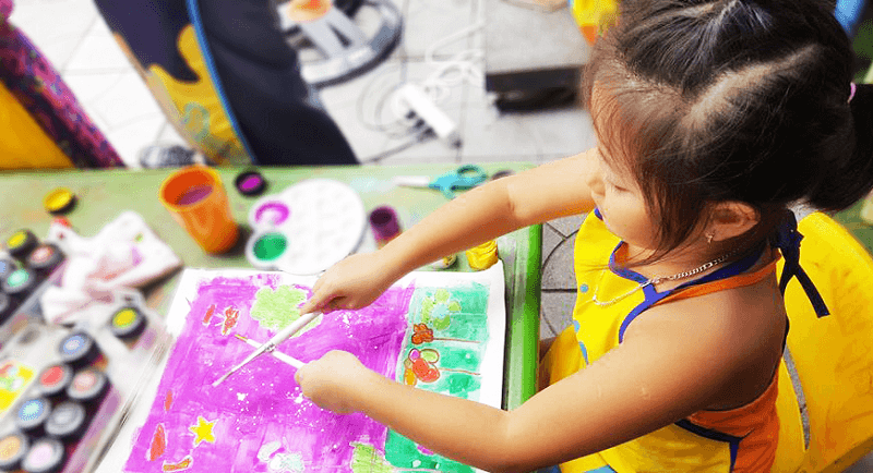 Trò chơi giáo dục cảm xúc cho trẻ mầm non: Tô màu theo cảm xúc. (Ảnh: Sưu tầm Internet)