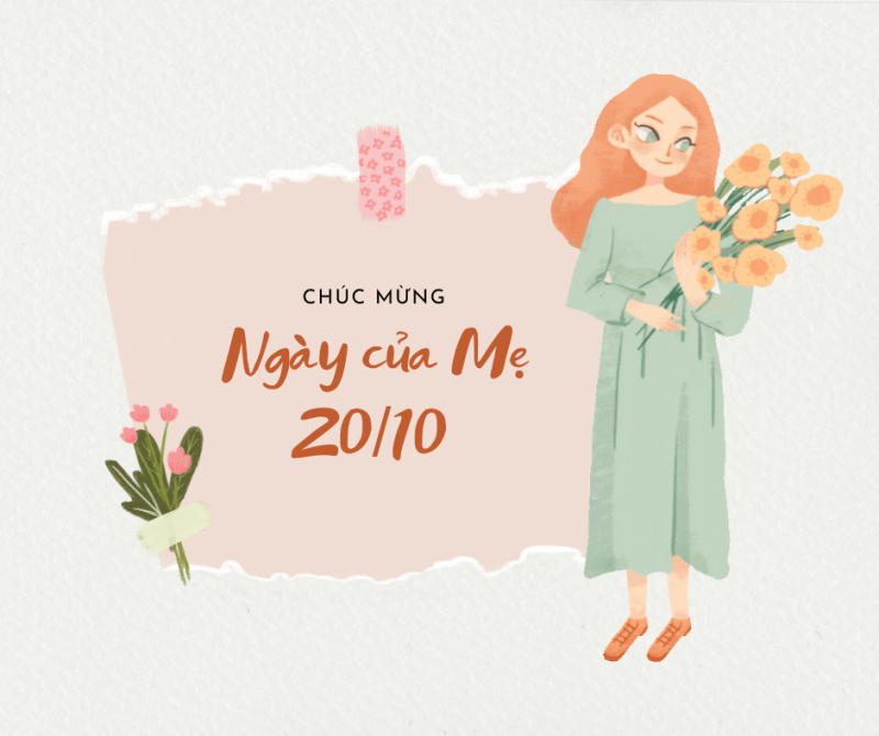 Gợi ý mẫu thiệp 20/10 cho mẹ: Mẫu 1. (Ảnh: Sưu tầm Internet)