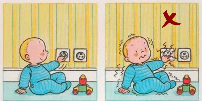 Không để ổ điện ở quá thấp bé có thể lại gần (Ảnh: Sưu tầm internet)