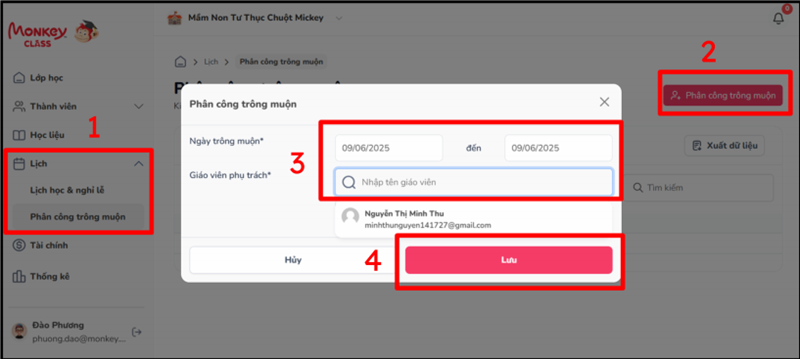 Phân công trông muộn