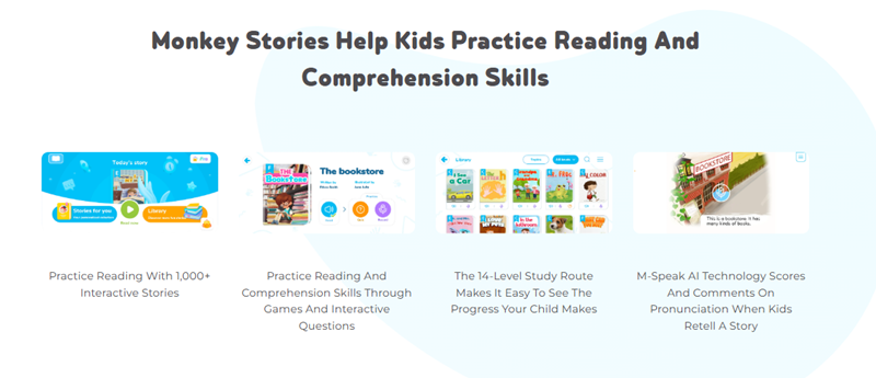 Monkey Stories: Practice reading and comprehension skills with a study route through a store of 1000+ interactive stories. (Image: Monkey)