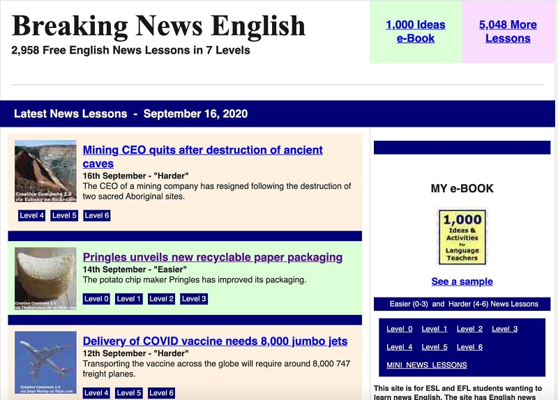 Các bài nghe tiếng Anh Ielts được tổng hợp với hơn 3.000 tin tức. (Ảnh: Tác giả)