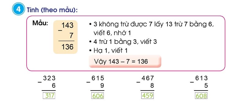 Lời giải bài tập 4, Trang 72, Toán lớp 2 - Tập 2, Sách Cánh Diều. (Ảnh: Sưu tầm Internet)