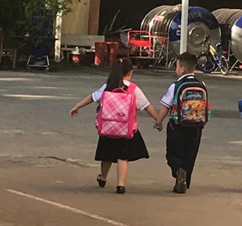 Các con phải ra đường một mình cần phải nhìn trái, phải, hai làn đường. (Ảnh: Sưu tầm Internet)