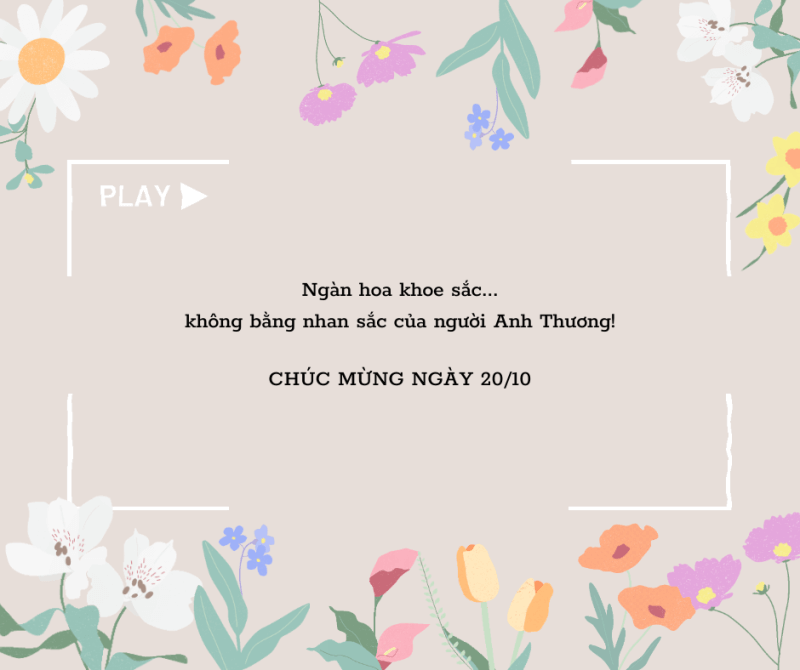 Gợi ý mẫu thiệp 20/10 cho vợ: Mẫu 1. (Ảnh: Sưu tầm Internet)