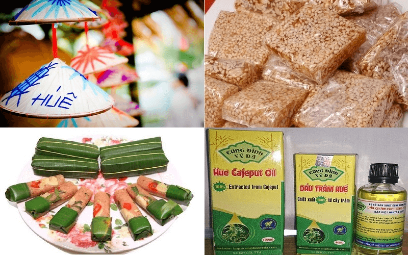 Một số loại đặc sản/quà lưu niệm nên mua tại Huế. (Ảnh: Sưu tầm Internet)
