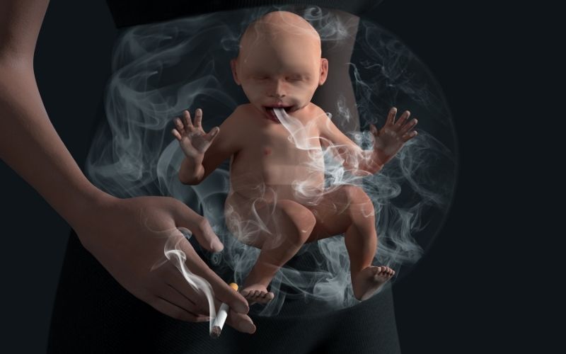 Mẹ bầu cần tránh tuyệt đối khói thuốc lá. (Ảnh: Sưu tầm Internet)