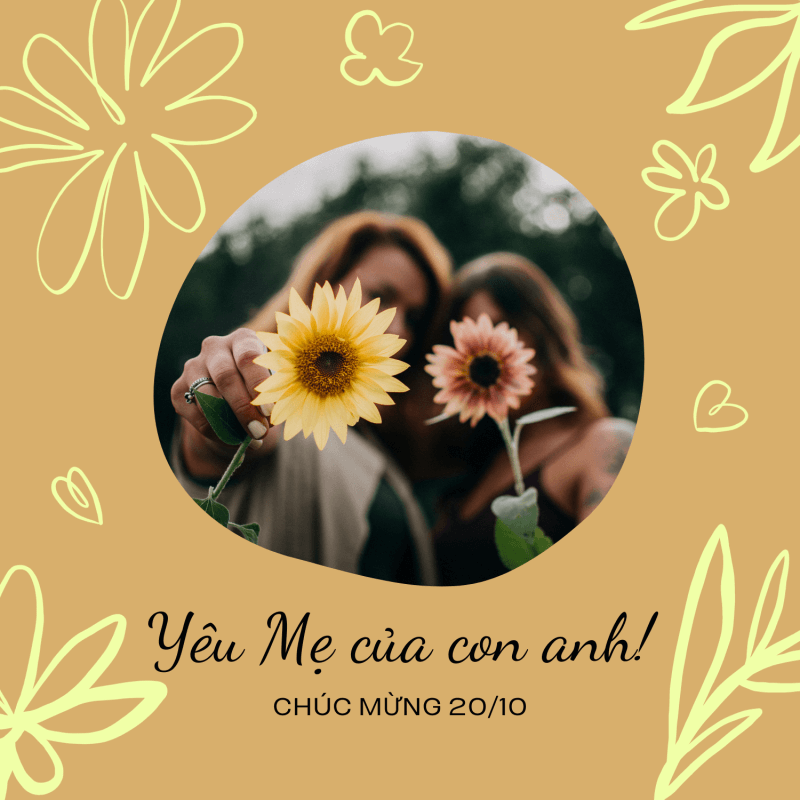 Gợi ý mẫu thiệp 20/10 cho vợ: Mẫu 3. (Ảnh: Sưu tầm Internet)