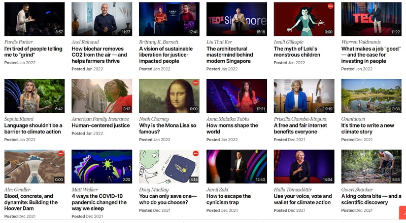 Ted Talk là trang Web luyện nghe với thiết kế và bài học hiện đại. (Ảnh: Internet)