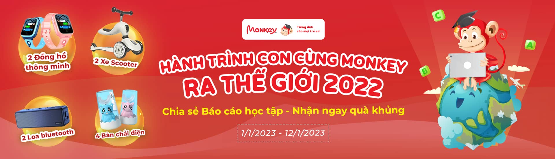 Chia sẻ Báo cáo học tập - Nhận quà cực khủng từ Monkey