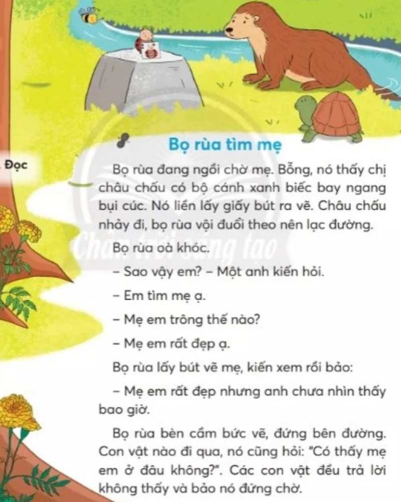 Bài tiếng việt lớp 2 bọ rùa tìm mẹ. (Ảnh: Sưu tầm Internet)
