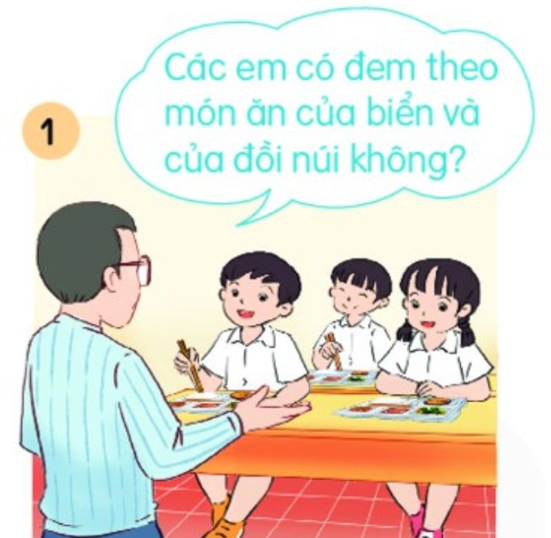 Đoạn 1 bài Bữa ăn trưa tiếng Việt lớp 2. (Ảnh: Sưu tầm Internet)