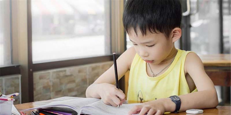 Bé làm bài tập tiếng Việt lớp 4 người ăn xin. (Ảnh: Sưu tầm Internet)