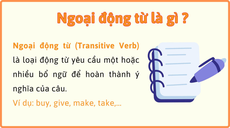 Ngoại động từ trong tiếng Anh. (Ảnh: Sưu tầm Internet)