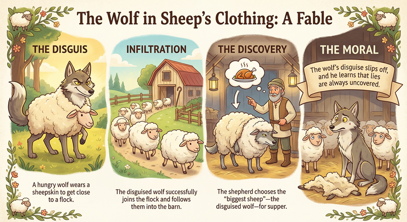 T&oacute;m tắt nội dung truyện S&oacute;i Đội Lốt Cừu tiếng Anh