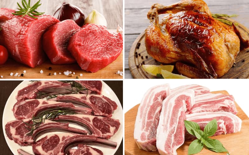 Các loại thịt không chứa carbs phổ biến. (Ảnh: Sưu tầm Internet)