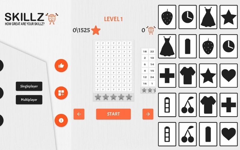 Game rèn luyện trí não SkillZ. (Ảnh: Sưu tầm Internet)