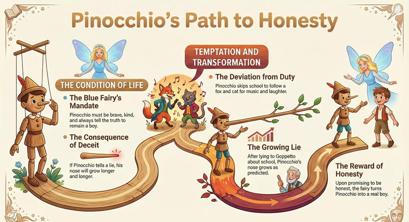 Tóm tắt nội dung truyện Cậu Bé Người Gỗ Pinocchio tiếng Anh