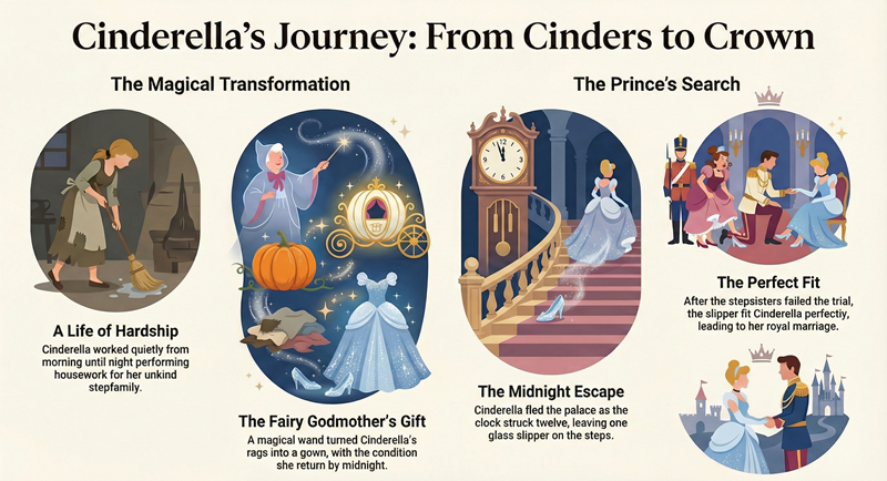 T&oacute;m tắt nội dung truyện C&ocirc; B&eacute; Lọ Lem tiếng Anh