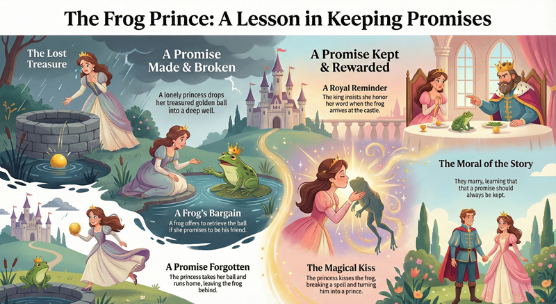 T&oacute;m tắt nội dung truyện Ho&agrave;ng Tử Ếch tiếng Anh