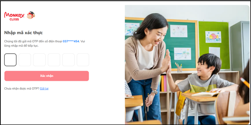 Bước 5: Nhập mã OTP