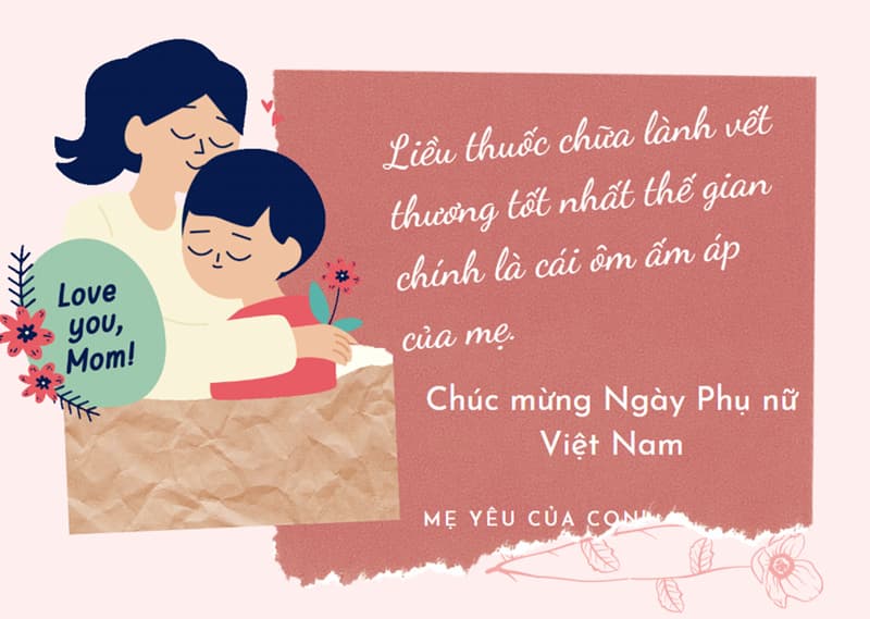 Lời cảm ơn 20/10 dành cho mẹ. (Ảnh: Internet)