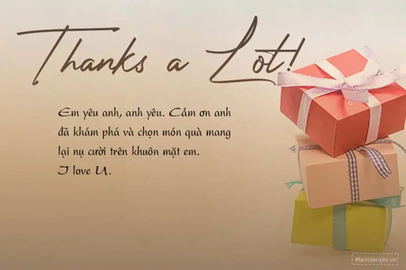 Câu nói cảm ơn khi được nhận quà 20/10 từ chồng. (Ảnh: Internet)