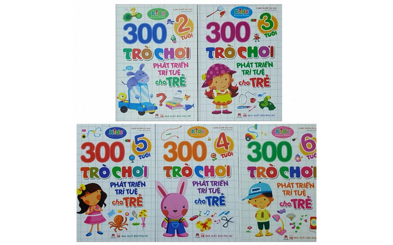 Bộ sách 300 trò chơi phát triển trí tuệ cho trẻ. (Ảnh: Tiki.vn)