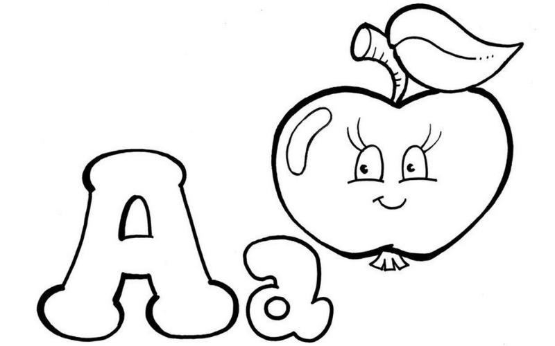Các bản vẽ chữ cái kèm hình minh hoạ cho bé tập tô và học chữ (Ảnh: Sưu tầm Internet)