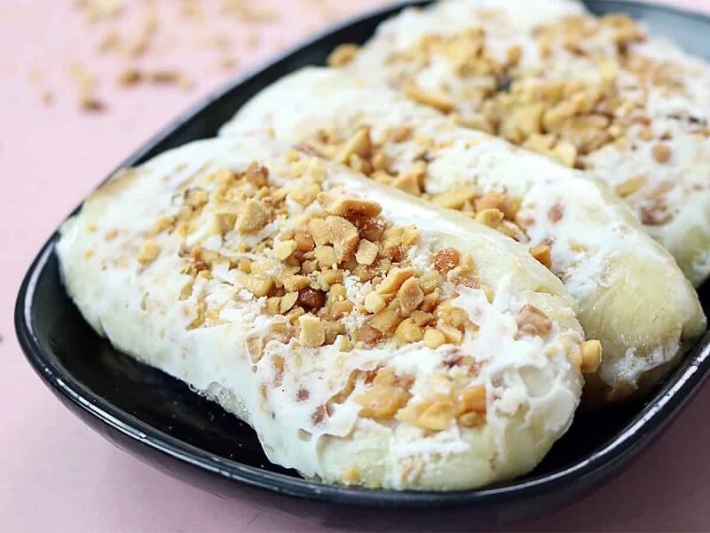 Cách làm kem chuối hạt macca mát lạnh. (Ảnh: Sưu tầm Internet)